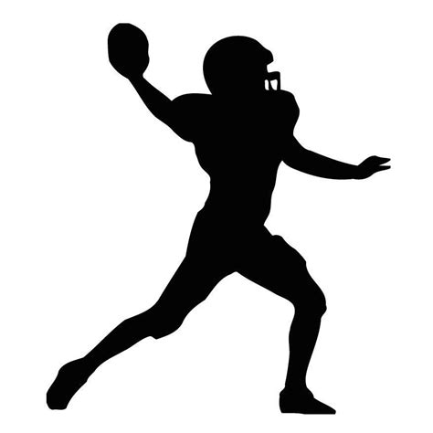 American Football Player Silhouette Black Vinyl Art Wall Decal For Sale
