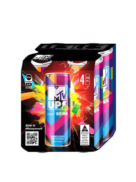 Mtv Up Classic Energy Drink 6 X 4 Pack Cans 250ml The Drink Society