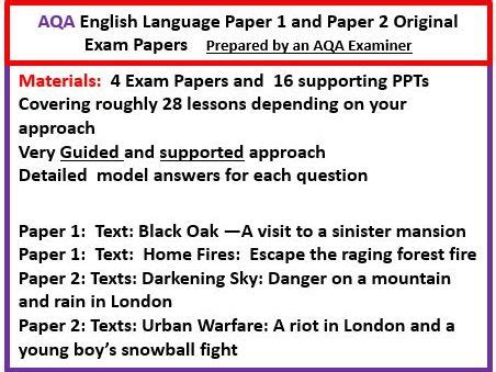How to answer a paper 2 question. AQA GCSE Language Exam Preparation paper 1 and paper 2 ...