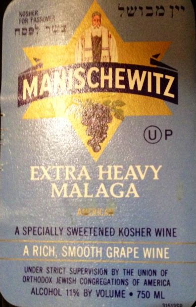 nv manischewitz extra heavy malaga specially sweetened kosher wine usa new york cellartracker
