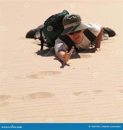 Man In Desert Stock Image Image Of Heat Adult Drink 13581443