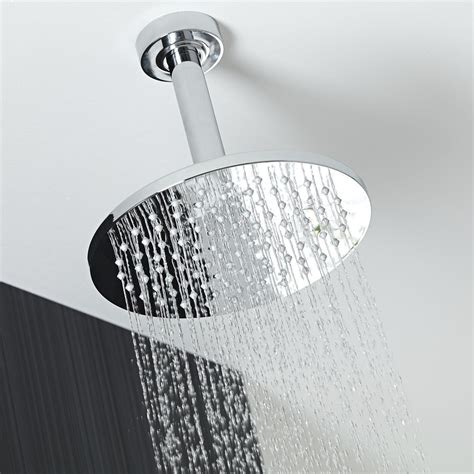 Milano 200mm Round Shower Head And Ceiling Arm 150mm