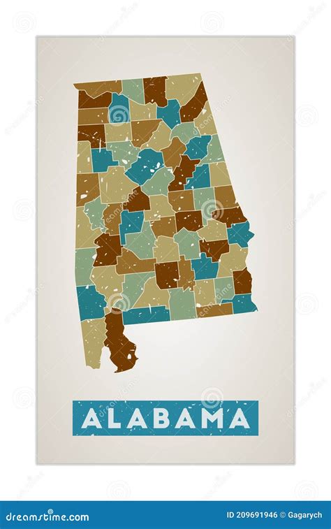Alabama Map Stock Vector Illustration Of American 209691946