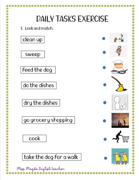 Household Chores Interactive Activity For 3rd Grade Elemental You Can