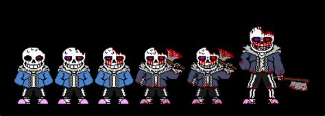 The Evolution Of My Terror Sans Sprite I Went From The Left Sprite To
