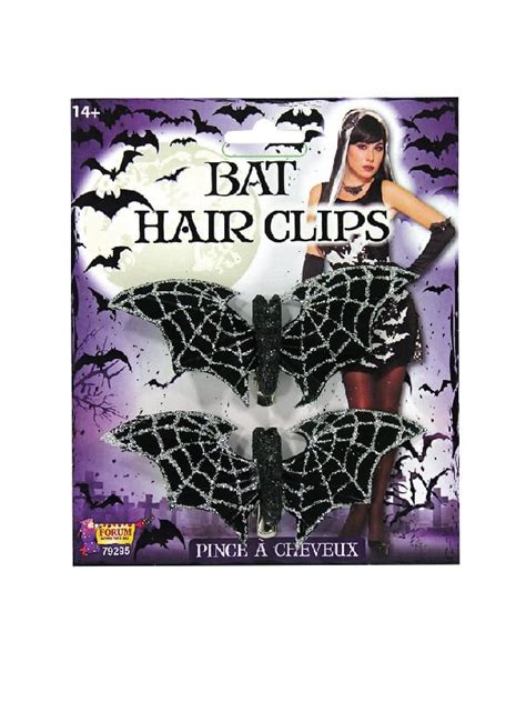Bat Hair Clips Glitter Costumes R Us Fancy Dress