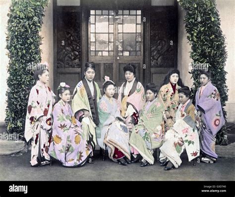 Group Of Prostitutes Japan Circa 1880s Stock Photo Alamy