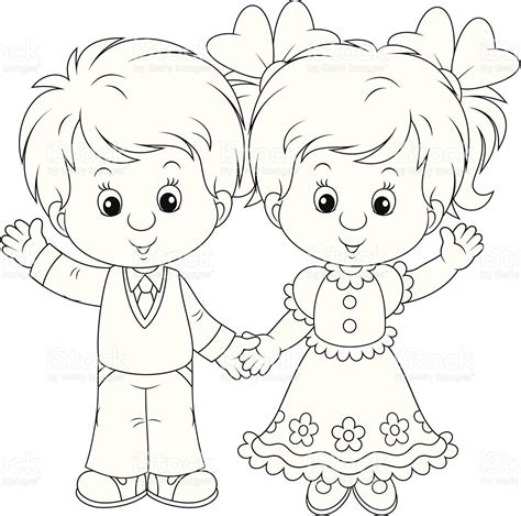 Boy Girl Coloring Page Coloring Pages