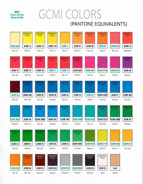 Ink Color Chart Templates A Winner Color Chart Ink In