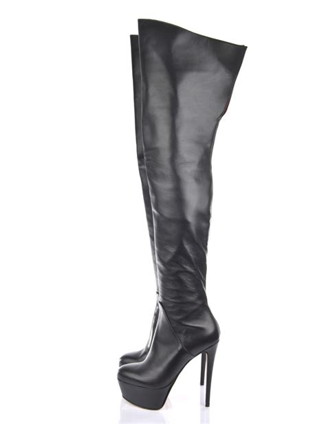high thigh boots with platform heels in real leather shoebidoo shoes giaro high heels