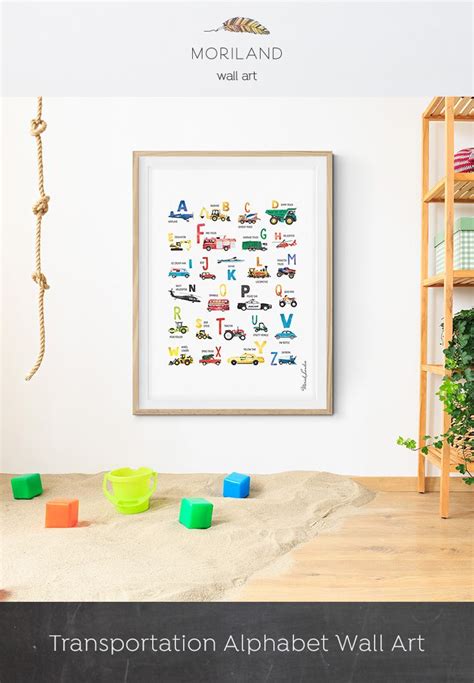 Alphabet Print Printable Vertical Transportation Alphabet Etsy Kid