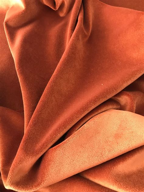 Upholstery Burnt Orange Velvet Fabric Fabric By The Yard Etsy