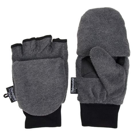 3m Thinsulate Fleece Pop Top Convertible Fingerless Gloves Mittens