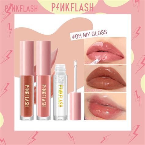 Jual Pinkflash Lasting Glossy Lip Gloss Ohmygloss Moisturising Plumpmax High Shimmer Lip Gloss
