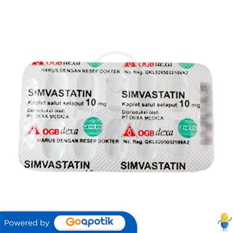 Simvastatin Ogb Dexa Medica 10 Mg Tablet Kegunaan Efek Samping