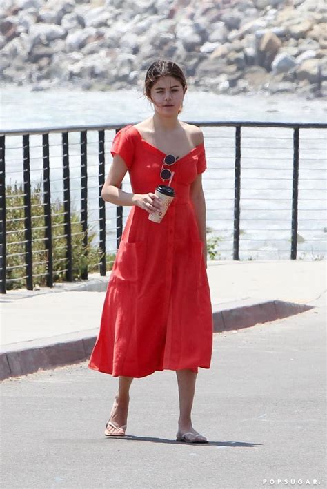 Selena Gomez S Red Reformation Dress Popsugar Fashion Photo 2