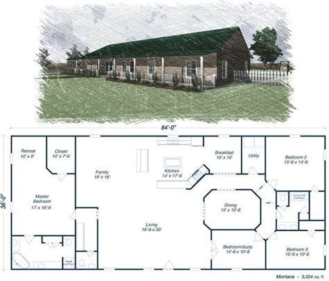 Metal Building Homes Open Floor Plans Floorplansclick