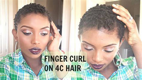 Styling My 4C TWA Natural Hair Finger Curling Routine YouTube