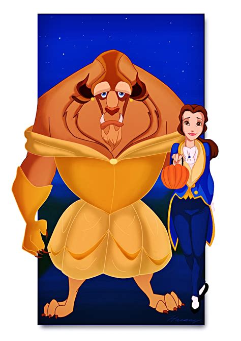 Walt Disney Fan Art The Beast And Princess Belle Walt