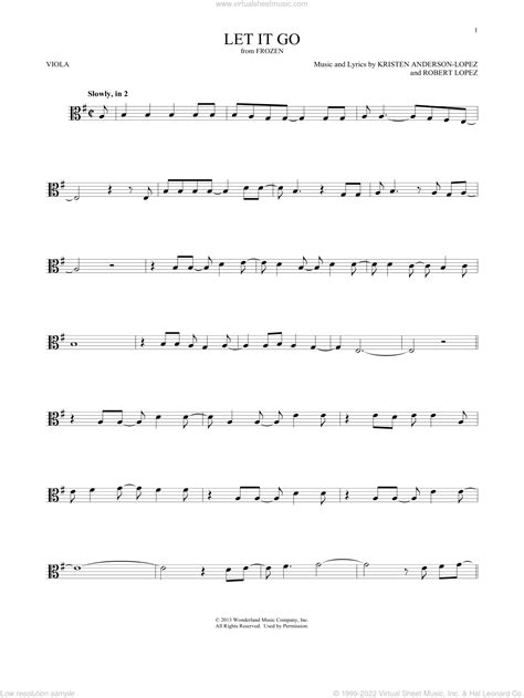 Menzel - Let It Go sheet music for viola solo