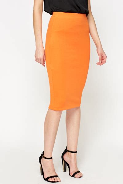 Orange Pencil Skirt Just 7