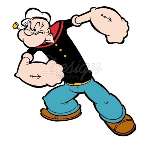 Popeye The Sailor Man Logo T Shirt Iron On Transfers N3614