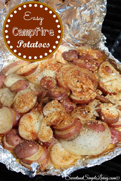 Poke each potato several times all over with a fork. Easy Campfire Potatoes - Sweet and Simple Living