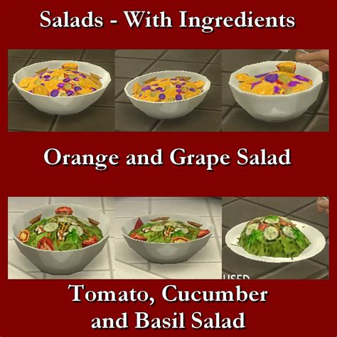 Mod The Sims Custom Food Salads With Ingredients 1