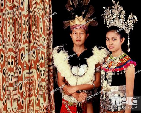 Dayak Iban Couple Sarawak Borneo Malaysia Southeast Asia Asia