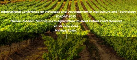 International Conference On Advances And Development In Agriculture And