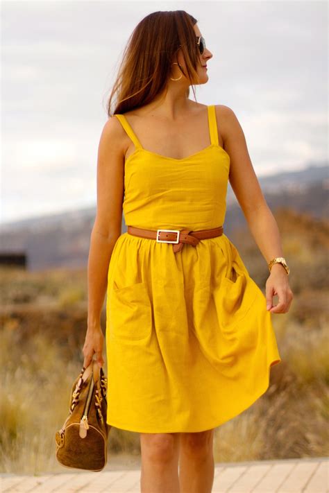 Marilyns Closet Fashion Blog Mustard Dress