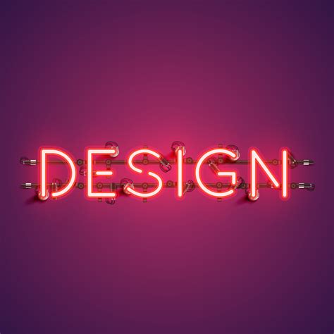 Neon Realistic Word Design For Advertising Vector Illustration