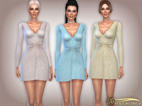 Stretch Knit Metallic Dress By Harmonia At Tsr Sims 4 Updates