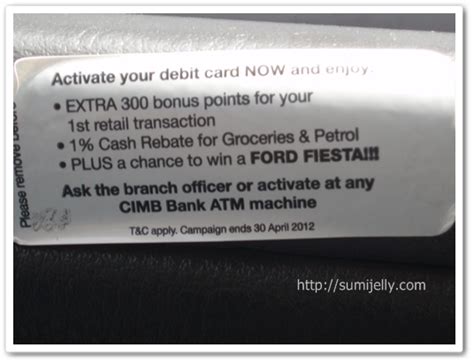Melalui perhubungan dengan bank utama anda, pendeposit tabung haji dapat melaksanakan transaksi berkaitan th seperti pengeluaran wang tunai, simpanan wang tunai, pindahan wang dari akaun th ke akaun bank anda. 1 Tukar Kad ATM CIMB ke DEBIT CIMB Master pula!Sumijelly ...