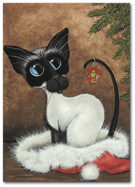 Siamese Cat Holiday Par Amy Lyn Bihrl Katzie Cats Siamese Cats