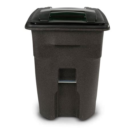 Toter 96 Gal Wheeled Brownstone Trash Can 25596 R1279 The Home Depot