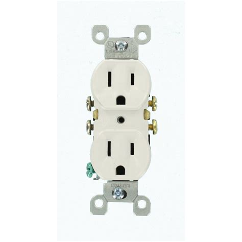 Leviton 15 Amp Duplex Outlet White 10 Pack M24 05320 Wmp The Home
