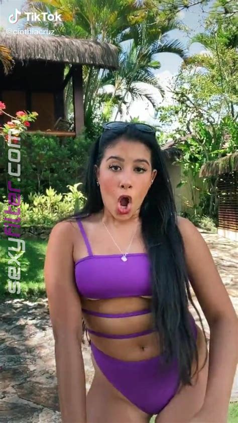 Sexy Cinthia Cruz In Violet Swimsuit