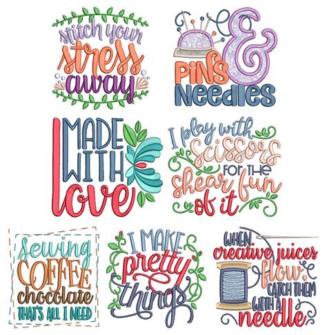 One more minute and i th. Sewing Sayings Set 4 | Machine embroidery designs, Embroidery designs, Free machine embroidery ...