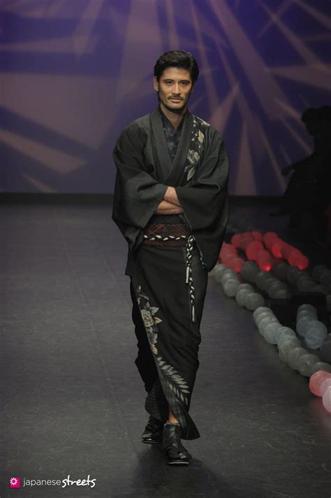 One Of The Mens Kimono From The Saitou Show This Dark Black And Grey