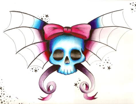 Girly Skull Skulls Drawing Girly Skull Tattoos Skull Butterfly Tattoo