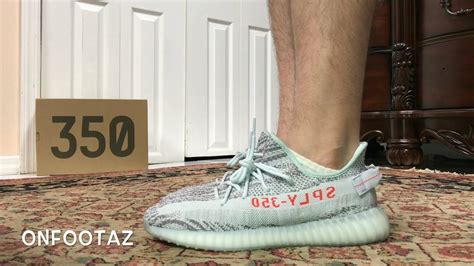 Adidas Yeezy 350 Boost V2 Blue Tint On Foot Youtube