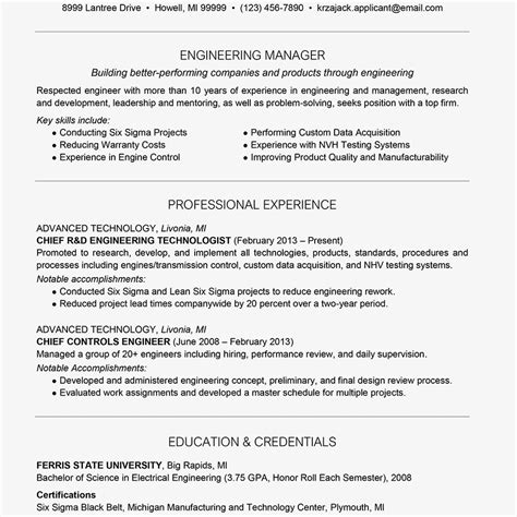 Add experience to your project management resume. Electrical Engineer Resume Example Awesome Engineer Resume Example and Writing Tips in 2020 ...