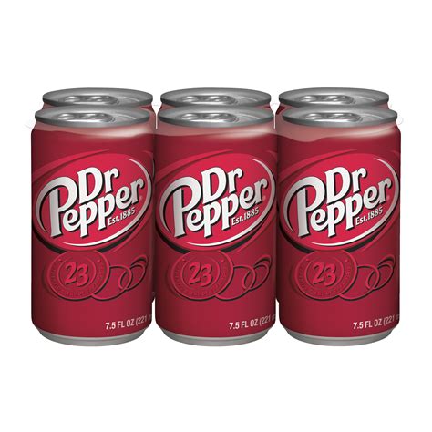 dr pepper soda 7 5 fl oz cans 6 pack