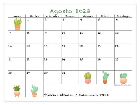 Calendario Agosto De 2023 Para Imprimir “504ld” Michel Zbinden Es