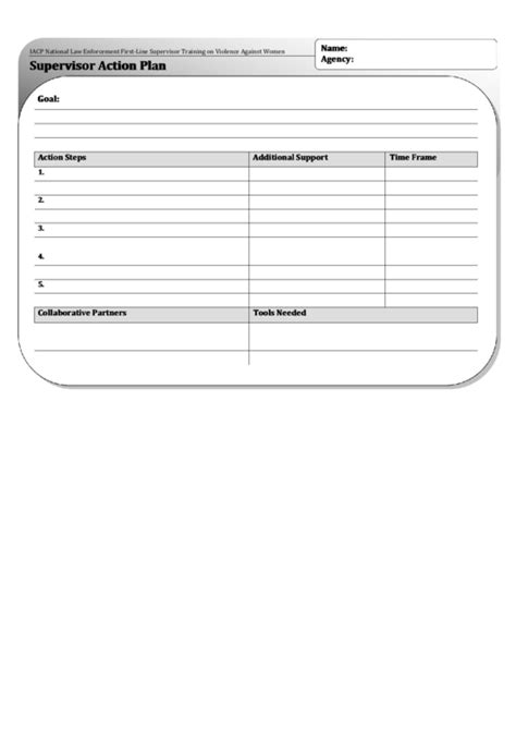 Supervisor Action Plan Printable Pdf Download