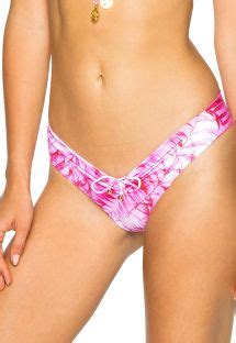Reversibile Scrunch Bikini Tie Dye Pink Leaves Seamless Bamboleo