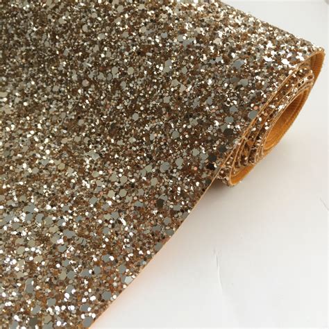 Premium Chunky Glitter Fabric Pale Gold