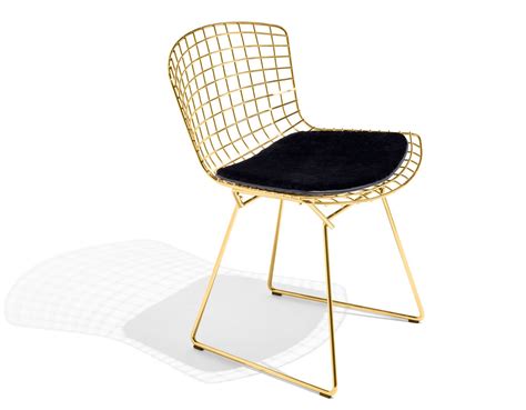 The first versions of bertoia's wire chairs were made with the edges comprised of two thin wires, welded together on either side of the mesh seat. Bertoia Side Chair With Seat Cushion - hivemodern.com