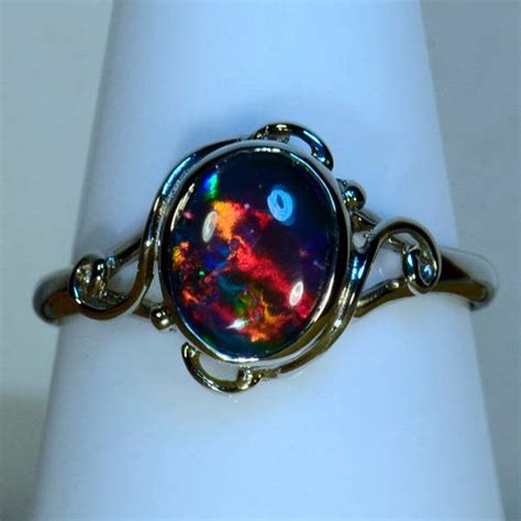 How much should you spend on an engagement ring in australia? Antique style bright Genuine Australian Opal Solid 18k ...